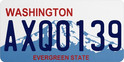 WA license plate AXQ0139