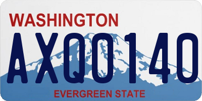 WA license plate AXQ0140