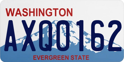 WA license plate AXQ0162