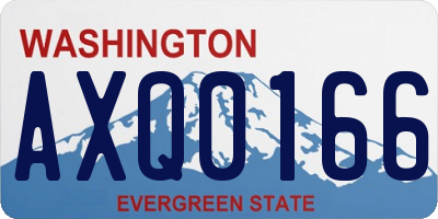 WA license plate AXQ0166