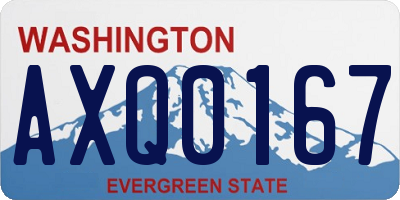 WA license plate AXQ0167