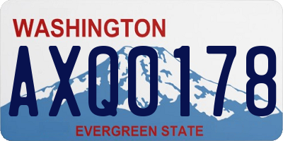 WA license plate AXQ0178