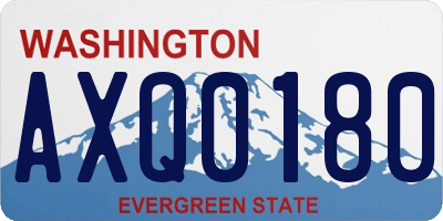 WA license plate AXQ0180