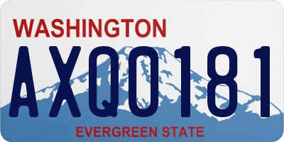 WA license plate AXQ0181