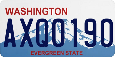 WA license plate AXQ0190