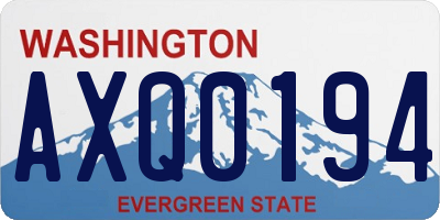 WA license plate AXQ0194