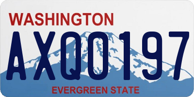 WA license plate AXQ0197