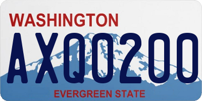 WA license plate AXQ0200