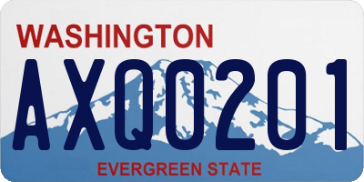 WA license plate AXQ0201