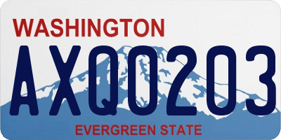WA license plate AXQ0203