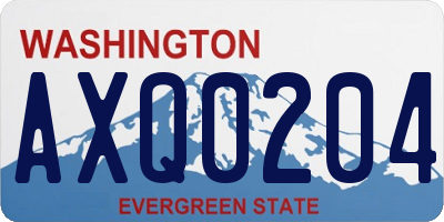 WA license plate AXQ0204