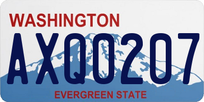 WA license plate AXQ0207