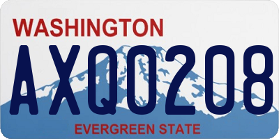 WA license plate AXQ0208
