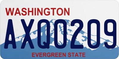 WA license plate AXQ0209