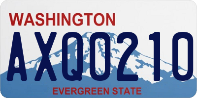 WA license plate AXQ0210