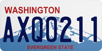 WA license plate AXQ0211
