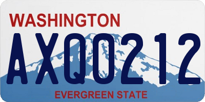 WA license plate AXQ0212