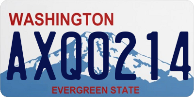 WA license plate AXQ0214