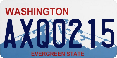 WA license plate AXQ0215