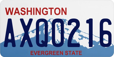 WA license plate AXQ0216
