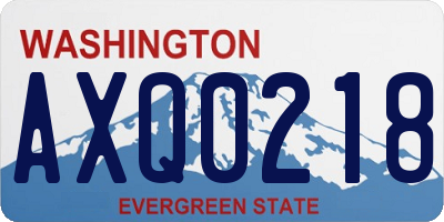 WA license plate AXQ0218