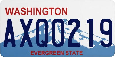 WA license plate AXQ0219