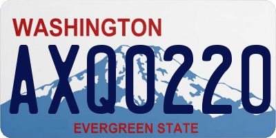 WA license plate AXQ0220