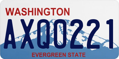 WA license plate AXQ0221