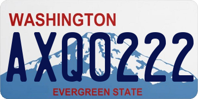WA license plate AXQ0222