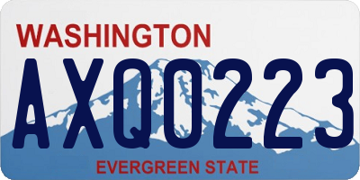 WA license plate AXQ0223