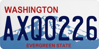 WA license plate AXQ0226