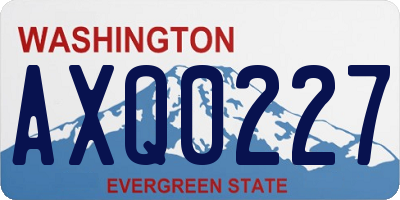 WA license plate AXQ0227