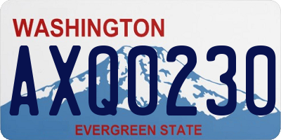 WA license plate AXQ0230