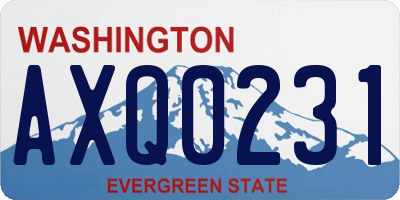 WA license plate AXQ0231