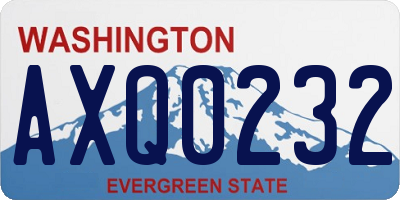 WA license plate AXQ0232
