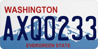 WA license plate AXQ0233