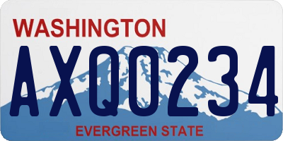 WA license plate AXQ0234