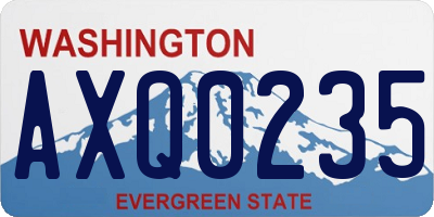WA license plate AXQ0235