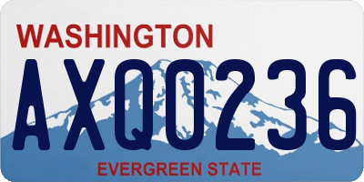 WA license plate AXQ0236