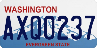 WA license plate AXQ0237