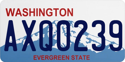 WA license plate AXQ0239