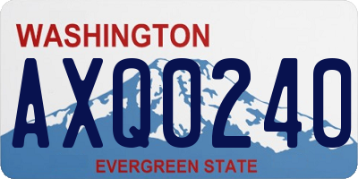 WA license plate AXQ0240