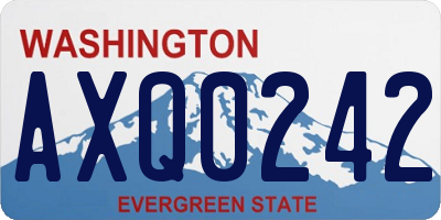 WA license plate AXQ0242