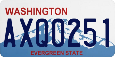 WA license plate AXQ0251