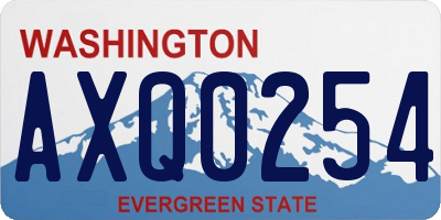 WA license plate AXQ0254