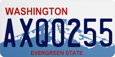 WA license plate AXQ0255
