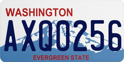 WA license plate AXQ0256