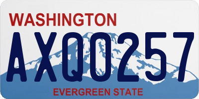 WA license plate AXQ0257