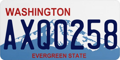 WA license plate AXQ0258