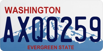 WA license plate AXQ0259